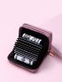 Litchi Embossed Zipper Around Card Holder