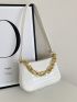 Croc Embossed Baguette Bag