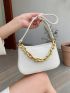 Croc Embossed Baguette Bag