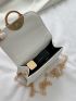 Mini Faux Pearl Decor Quilted Crossbody Bag