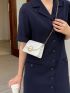 Mini Faux Pearl Decor Quilted Crossbody Bag