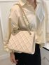 Minimalist Square Embossed Chain Shoulder Bag