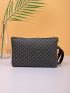 Pom Pom Decor Double Zipper Clutch Bag