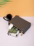 Pom Pom Decor Double Zipper Clutch Bag
