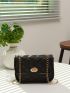 Mini Minimalist Twist Lock Quilted Chain Crossbody Bag