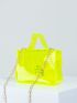 Mini Clear Twist Lock Chain Satchel Bag