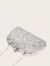 Rhinestone Decor Glitter Chain Evening Bag