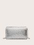 Mini Rhinestone Decor Metallic Evening Bag