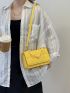 Mini Minimalist Square Embossed Chain Satchel Bag