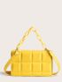 Mini Minimalist Square Embossed Chain Satchel Bag