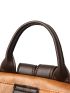 Two Tone Zipper Front Earphone Hole Detail Functional Backpack