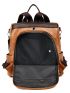 Two Tone Zipper Front Earphone Hole Detail Functional Backpack