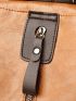 Two Tone Zipper Front Earphone Hole Detail Functional Backpack