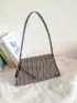 Croc Embossed Flap Shoulder Bag