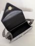 Croc Embossed Flap Shoulder Bag