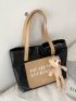 Letter Graphic Two Tone Tote Bag