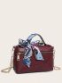 Twilly Scarf Decor Snakeskin Chain Satchel Bag