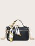 Twilly Scarf Decor Snakeskin Chain Satchel Bag