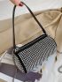 Rhinestone Decor Bucket Bag