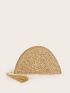 Tassel Decor Straw Clutch Bag