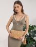 Tassel Decor Straw Clutch Bag