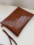Croc Embossed Clutch Bag