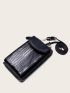 Mini Minimalist Croc Embossed Flap Phone Bag