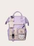 Two Tone Cartoon Decor Functional Backpack