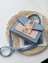 Two Tone Chain Decor Square Bag