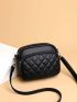 Mini Double Pocket Quilted Crossbody Bag