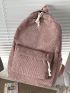 Minimalist Corduroy Pocket Front Backpack