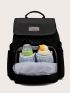 Minimalist Letter Patch Flap Backpack