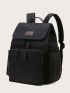 Minimalist Letter Patch Flap Backpack