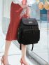 Minimalist Letter Patch Flap Backpack