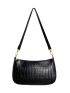 Croc Embossed Shoulder Bag
