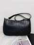 Croc Embossed Shoulder Bag