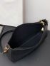 Croc Embossed Shoulder Bag