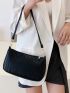 Croc Embossed Shoulder Bag