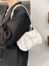 Minimalist Pearls Decor Ruched Bag