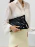 Croc Embossed Clutch Bag