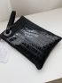 Croc Embossed Clutch Bag