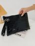Croc Embossed Clutch Bag