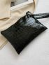 Croc Embossed Clutch Bag