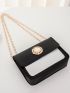 Mini Colorblock Pattern Chain Shoulder Bag
