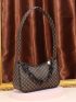 Geometric Pattern Chain Decor  Baguette Bag
