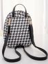 Houndstooth Push Lock Backpack