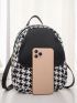 Houndstooth Push Lock Backpack