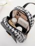 Houndstooth Push Lock Backpack