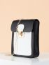 Two Tone Flap Square Bag