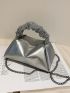 Sequin Decor Handle Chain Satchel Bag